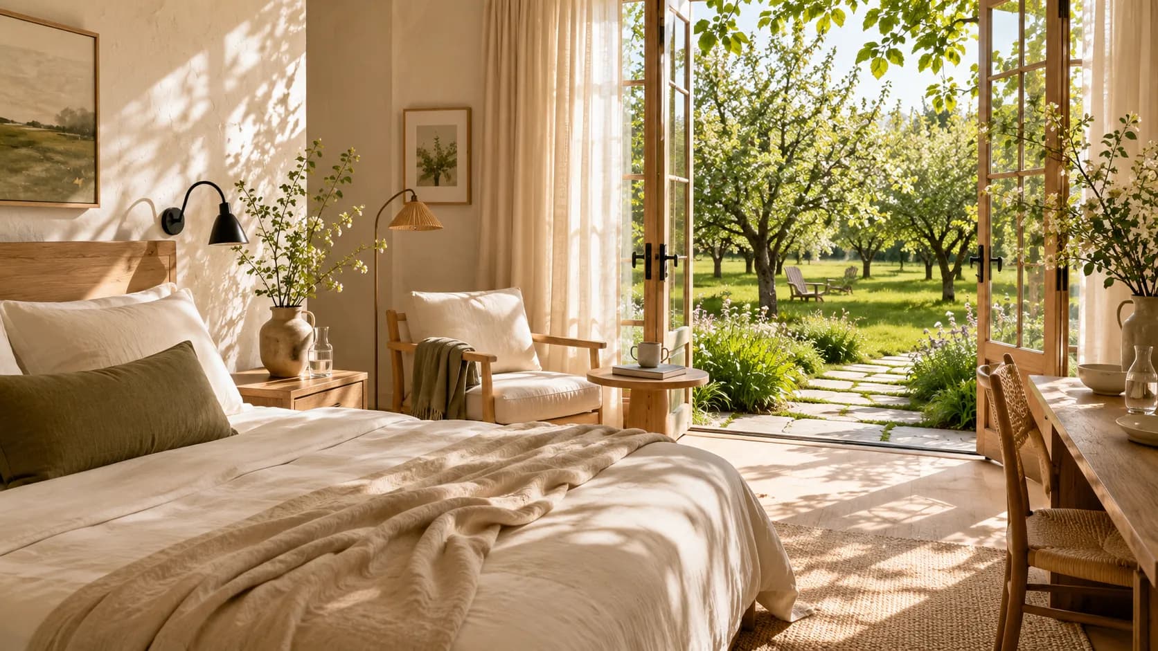 An Orchard Room on the ground floor, opening onto the orchard